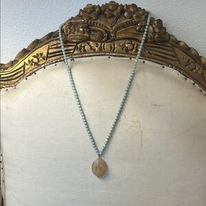 Blue and Gold Necklace with Minimalist Design